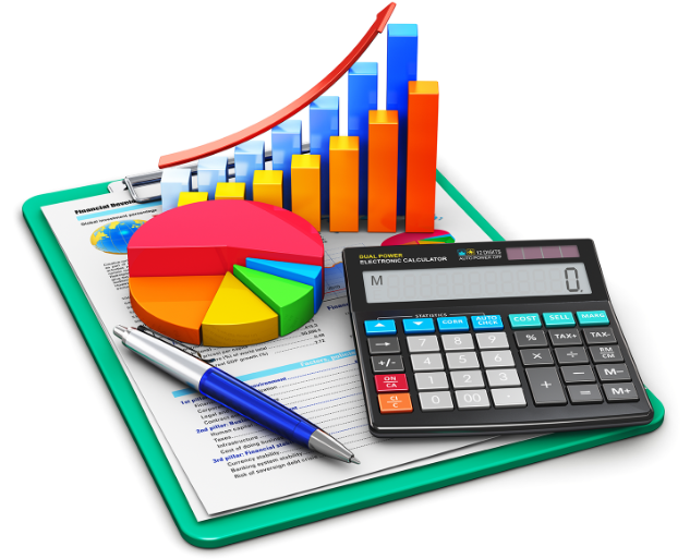 Budget Image - Bar graph calculator pen paper