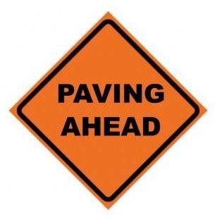 Paving Ahead Sign
