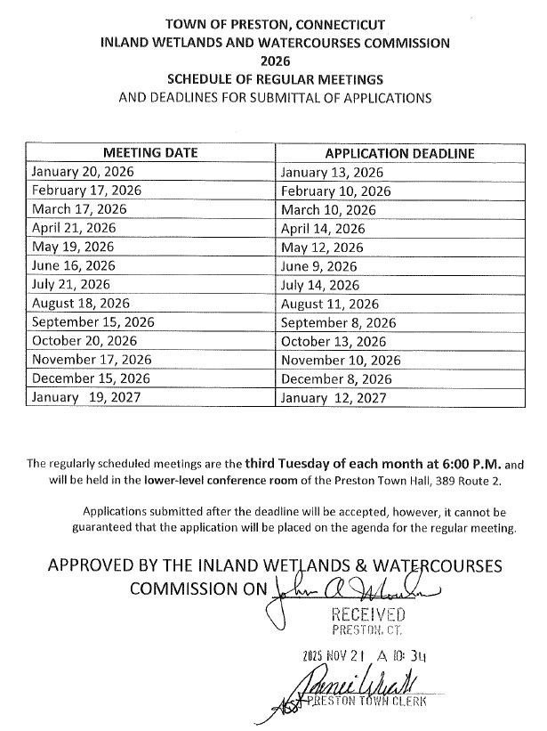 IWWC 2026 Meeting Schedule
